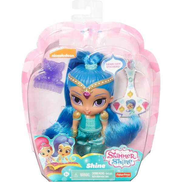 Shimmer & Shine Bambola Shine con pettine a forma di tigrotto e gemme adesive