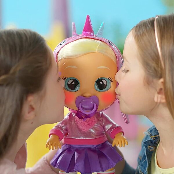 Cry Babies Magic Tears Stella Pink Narwhal Interaktive Puppe, die weint und errötet