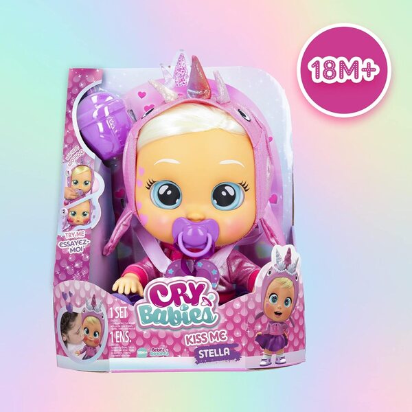 Cry Babies Magic Tears Stella Pink Narwhal Interaktive Puppe, die weint und errötet