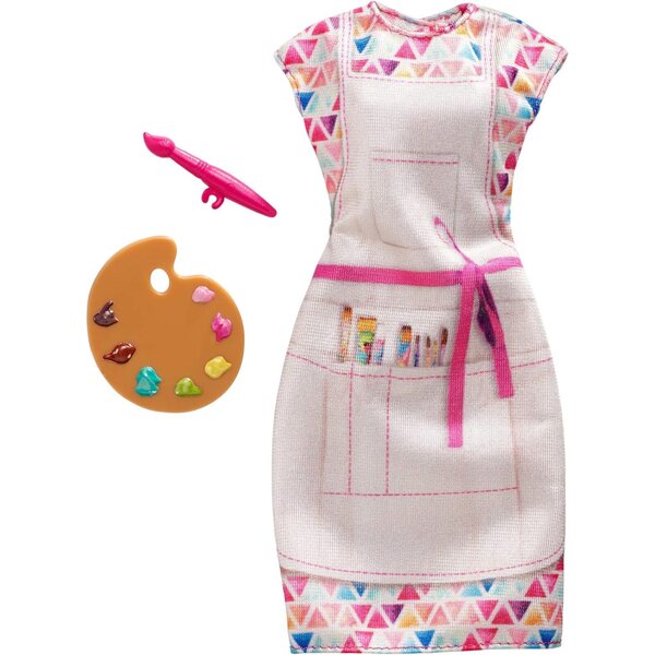 Mattel Barbie Vestito Carriera Pittrice Abito Beige Multicolor per Gioco Creativo