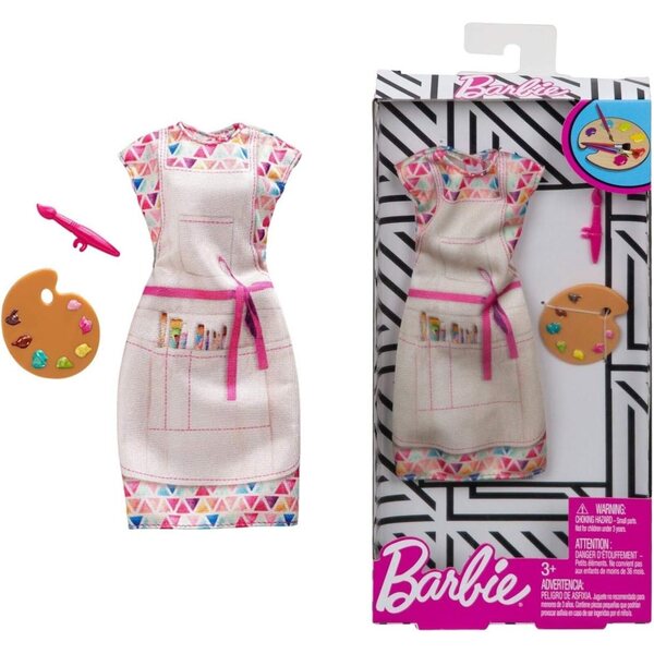 Mattel Barbie Painter Career Dress Многоцветна бежова рокля за творческа игра