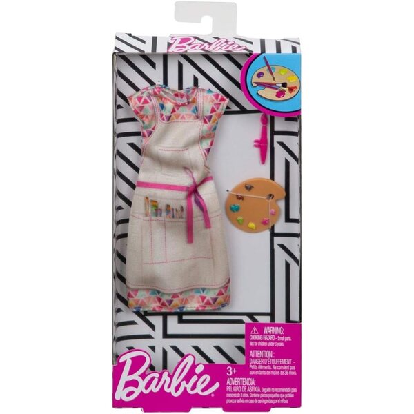 Mattel Barbie Painter Career Dress Многоцветна бежова рокля за творческа игра