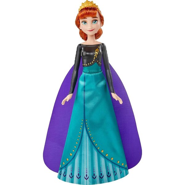 Bambola Regina Anna Frozen II con Abiti Rimovibili e 5 Punti di Snodo - 28 cm