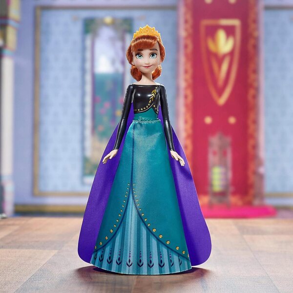 Bambola Regina Anna Frozen II con Abiti Rimovibili e 5 Punti di Snodo - 28 cm