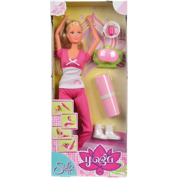 Steffi Love Yoga Bambola 29 cm con Tappetino, Stereo e Borraccia per Bambini