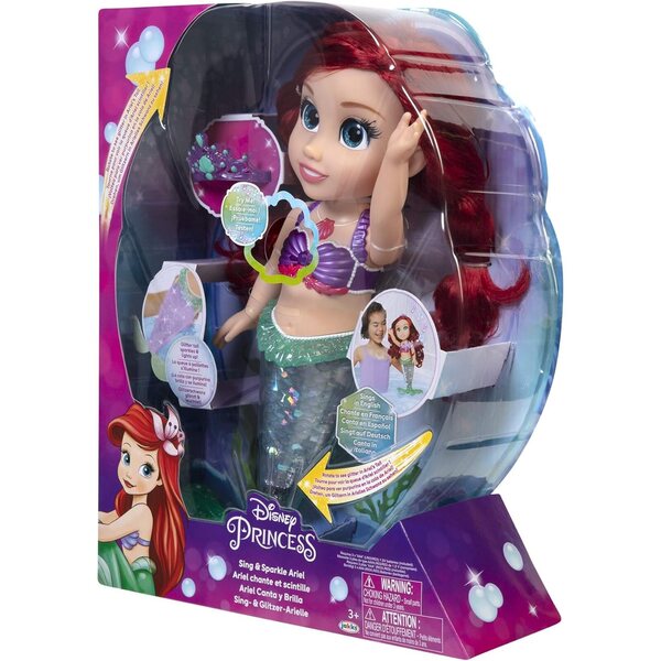 Disney Arielle Sing & Glitter 2.0 Puppe 38 cm mit Glitzerschwanz und Gesangsfunktion
