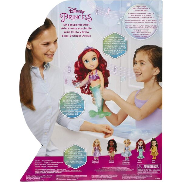 Disney Arielle Sing & Glitter 2.0 Puppe 38 cm mit Glitzerschwanz und Gesangsfunktion