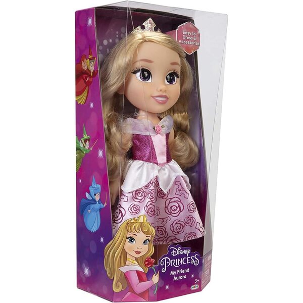 Disney Princess Aurora 38 cm große Puppe mit funkelnden Augen, glitzerndem Kleid und Tiara