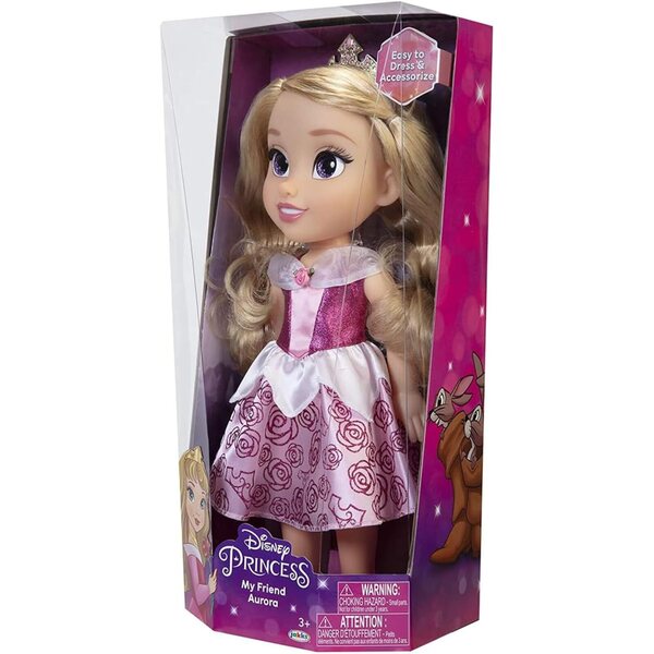 Disney Princess Aurora 38 cm große Puppe mit funkelnden Augen, glitzerndem Kleid und Tiara