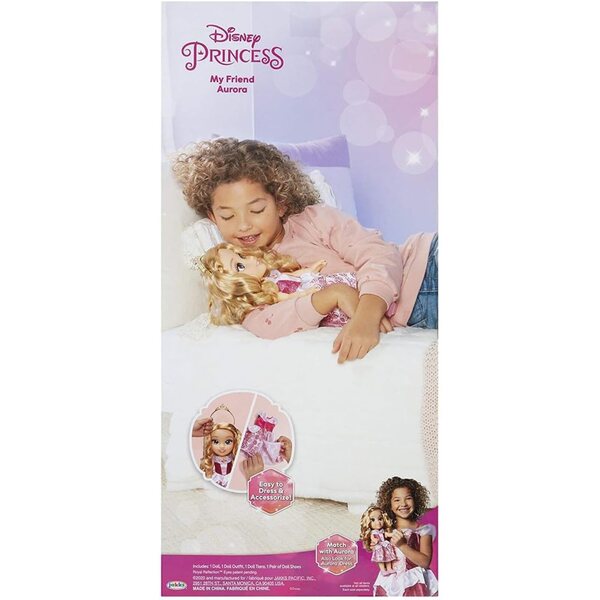 Disney Princess Aurora 38 cm große Puppe mit funkelnden Augen, glitzerndem Kleid und Tiara