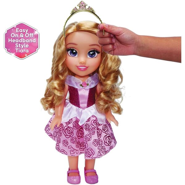 Disney Princess Aurora 38 cm große Puppe mit funkelnden Augen, glitzerndem Kleid und Tiara