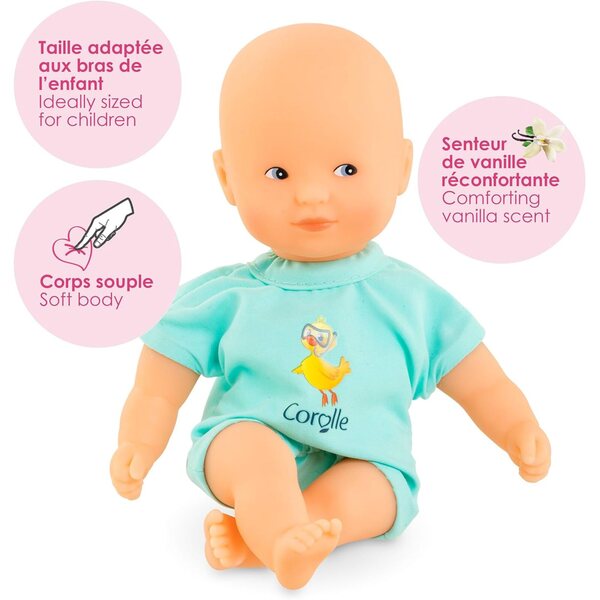 Corolle Mini Poupon Mon Premier Poupon 20 cm Blu, ideale da 18 mesi in poi