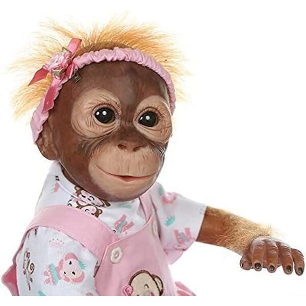 ZIYIUI Reborn Monkey Doll 22 Zoll realistisches Silikon mit Kleidung und Zubehör