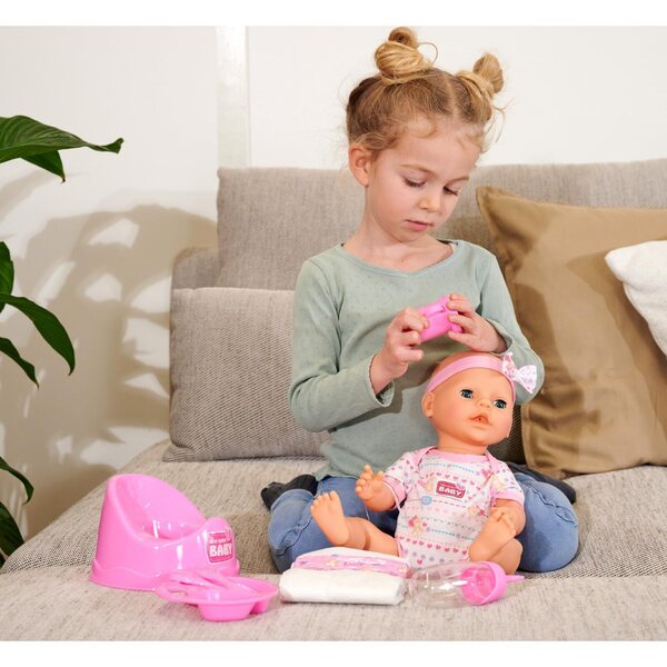 Simba New Born Baby Doll 43 cm, die trinkt und pinkelt, mit Zubehör