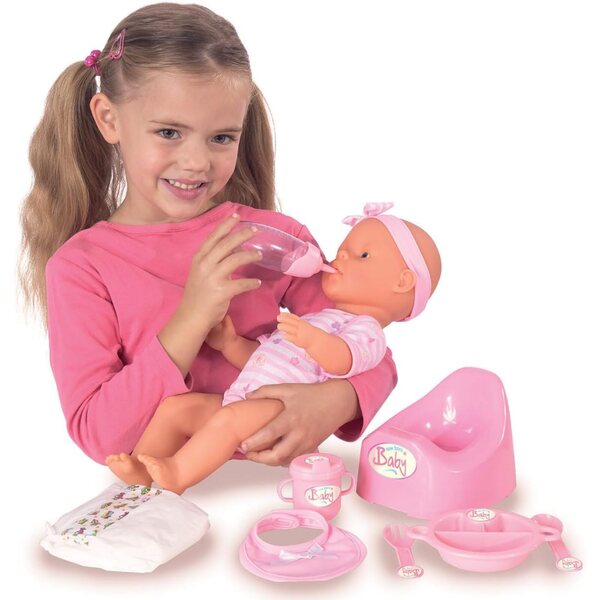 Simba New Born Baby Doll 43 cm, die trinkt und pinkelt, mit Zubehör