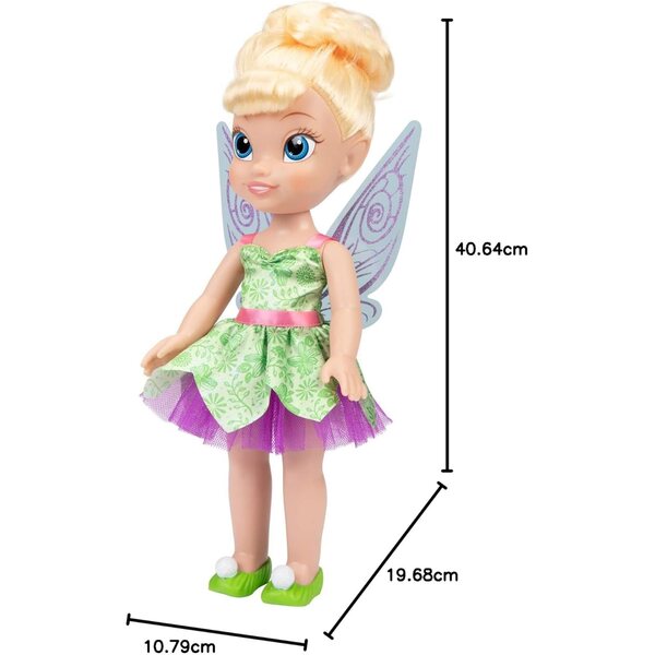 Disney Fairies Tinker Bell 38 cm große Puppe mit glitzernden Flügeln und funkelndem Kleid