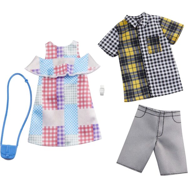 Barbie und Ken Modeset mit 2 Outfits und Accessoires für Kinder ab 3 Jahren