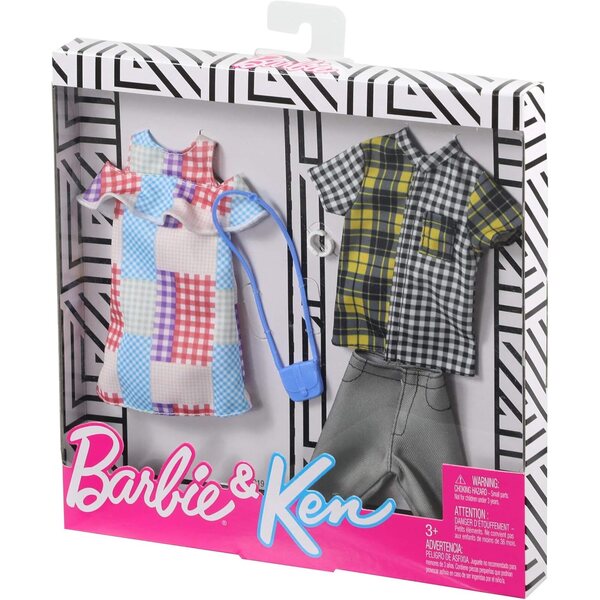 Barbie und Ken Modeset mit 2 Outfits und Accessoires für Kinder ab 3 Jahren