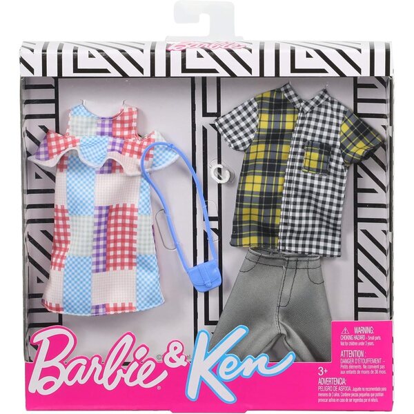 Barbie und Ken Modeset mit 2 Outfits und Accessoires für Kinder ab 3 Jahren