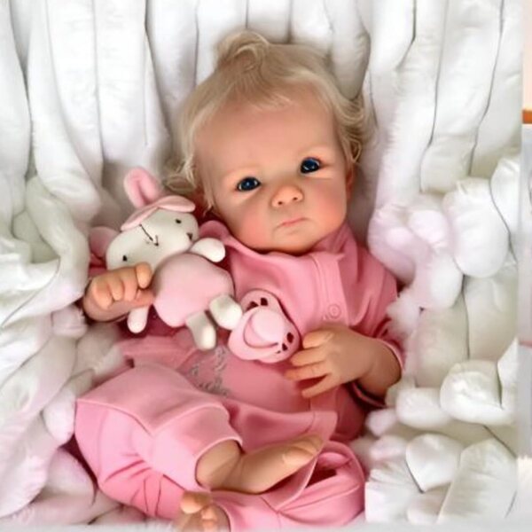 MAIHAO 46 cm realistische Silikon-Neugeborenen-Rebornpuppe mit Kleidung und Zubehör