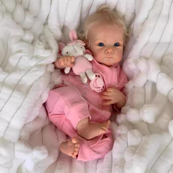 MAIHAO 46 cm realistische Silikon-Neugeborenen-Rebornpuppe mit Kleidung und Zubehör