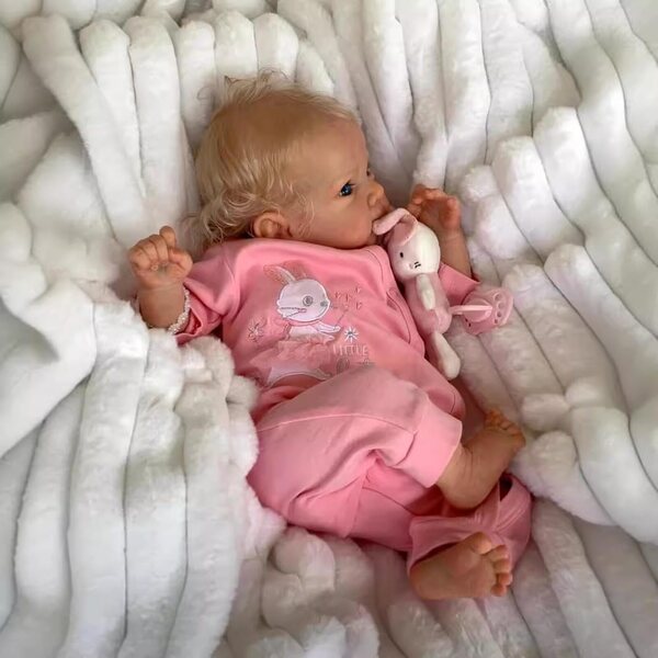 MAIHAO 46 cm realistische Silikon-Neugeborenen-Rebornpuppe mit Kleidung und Zubehör