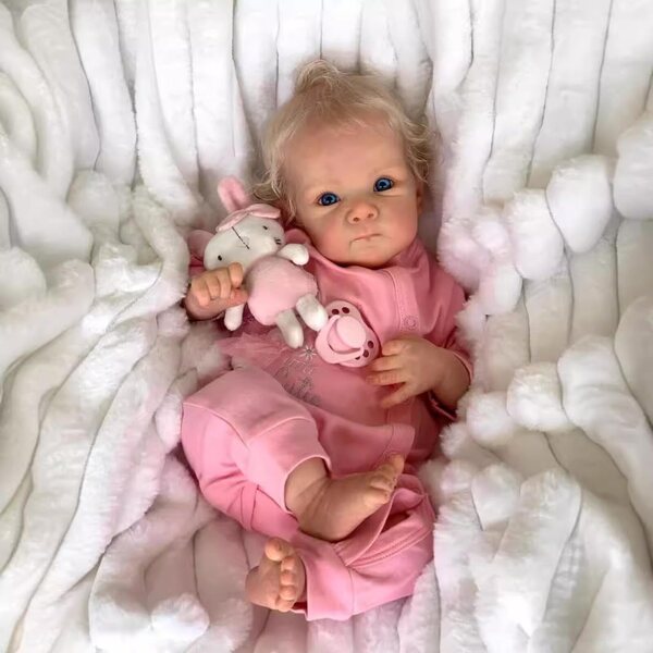 MAIHAO 46 cm realistische Silikon-Neugeborenen-Rebornpuppe mit Kleidung und Zubehör