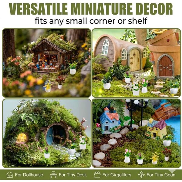 8 Mini Piante Grasse in Miniatura per Casa delle Bambole e Decorazioni Ufficio