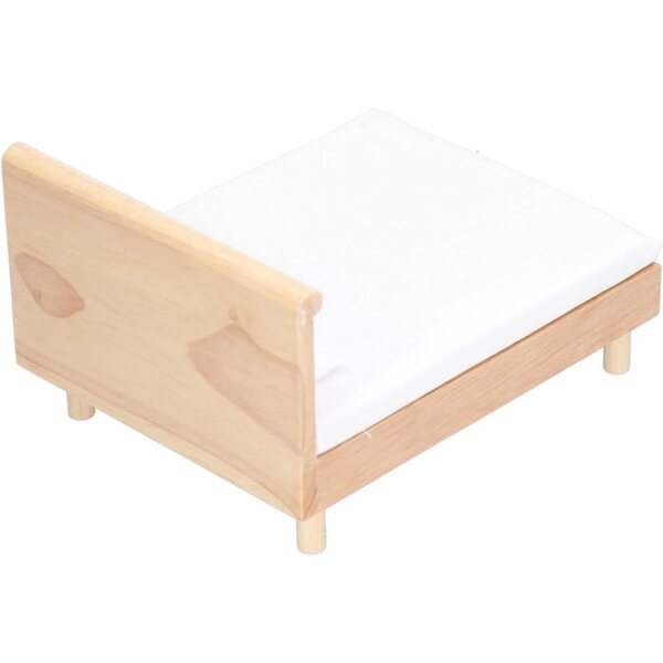 Letto Matrimoniale Miniatura in Legno di Quercia per Casa delle Bambole Scala 1:12