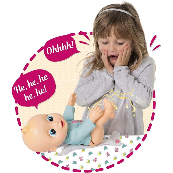 IMC Toys Baby Wee Alex Baby Blue Naughty – Interaktive Puppe für Kinder ab 3 Jahren