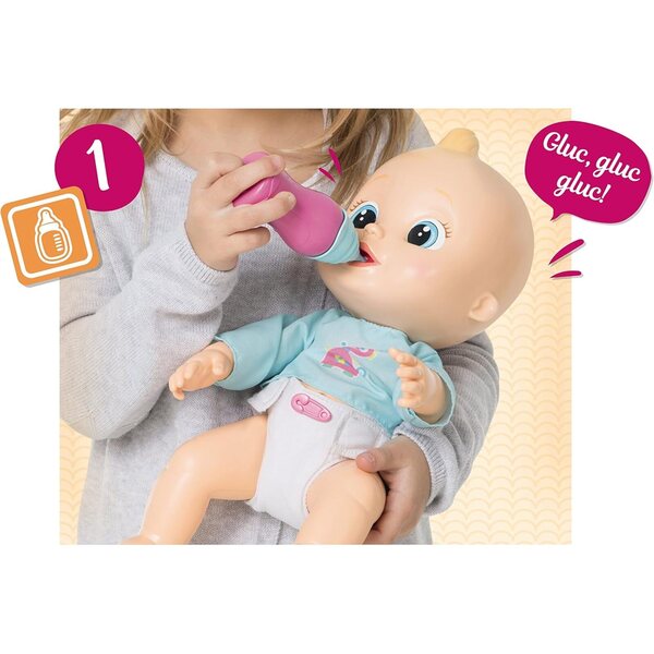 IMC Toys Baby Wee Alex Baby Blue Naughty – Interaktive Puppe für Kinder ab 3 Jahren