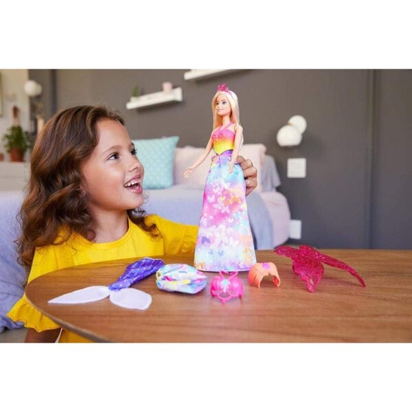 Barbie Dreamtopia con 3 Outfit Magici - Sirena, Fata e Principessa per Bambini 3+