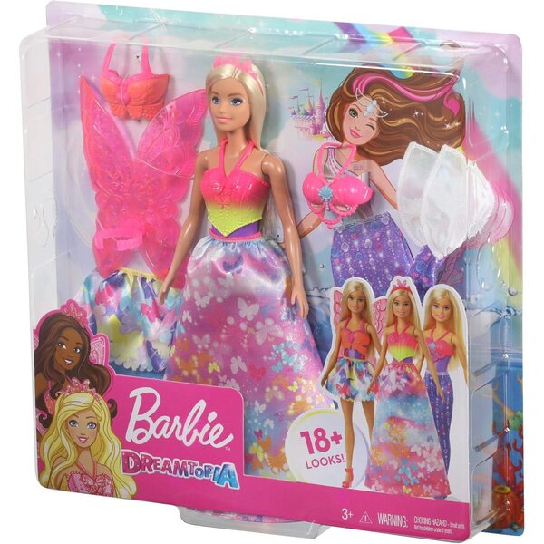 Barbie Dreamtopia con 3 Outfit Magici - Sirena, Fata e Principessa per Bambini 3+
