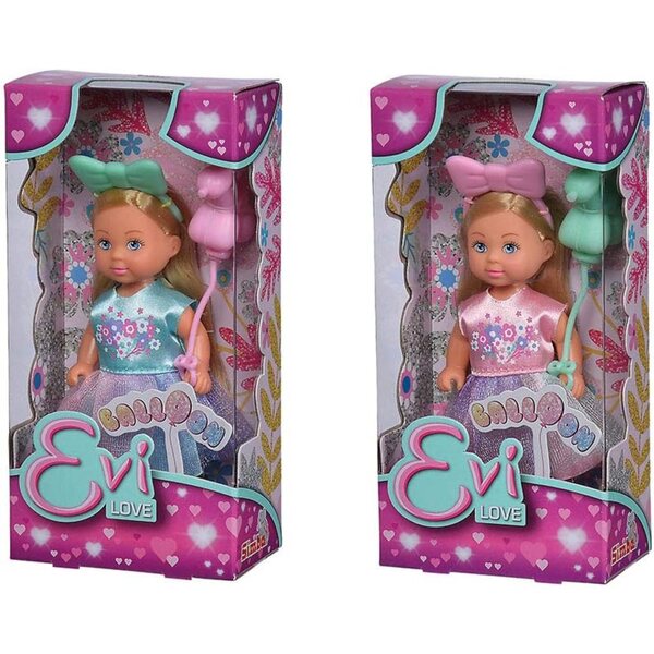 Simba Evi Love Balloon bambola 12 cm con fiocco e palloncino, ideale 3+ anni