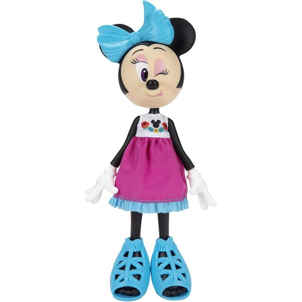 25,4 cm große Minnie-Maus-Puppe mit modischem Outfit und passenden Accessoires