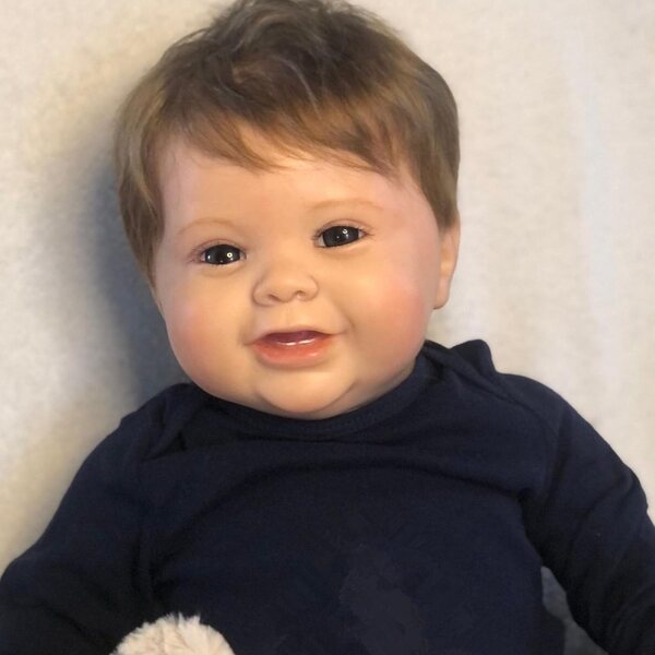 ZIYIUI Reborn-Puppe, 50 cm, realistisch, mit weichem Körper und handgewurzeltem Haar