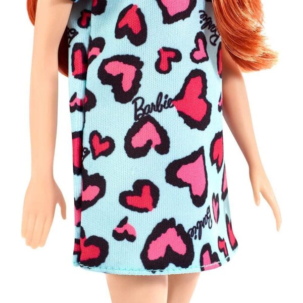 Barbie-Puppe mit roten Haaren und Herzkleid für Kinder ab 3 Jahren
