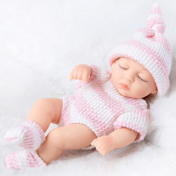 Rebirth Puppe 18CM ISAKEN Neugeborenes lebensecht aus waschbarem Vinyl für Kinder