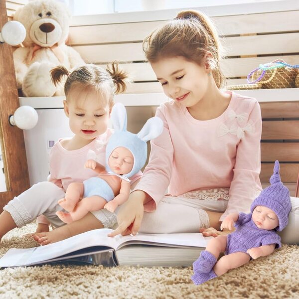 Rebirth Puppe 18CM ISAKEN Neugeborenes lebensecht aus waschbarem Vinyl für Kinder