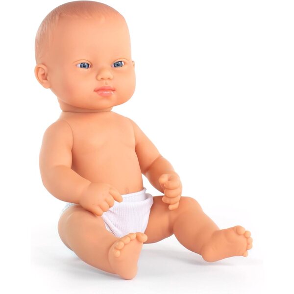 Kaukasische Babypuppe mit Down-Syndrom 32 cm – inklusive und realistisches Miniland