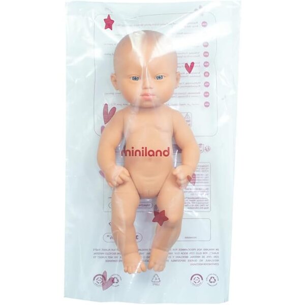 Kaukasische Babypuppe mit Down-Syndrom 32 cm – inklusive und realistisches Miniland