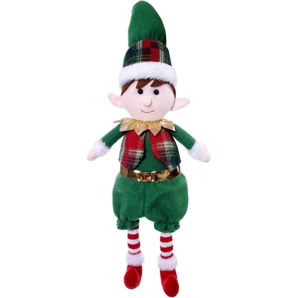 Bambola Elfo di Natale con Gambe Lunghe – Decorazione Morbida per Casa e Scrivania