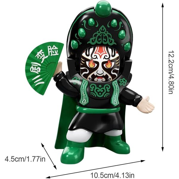 Chinesische Drama-Puppe mit Gesichtsveränderung – traditionelle ABS-Drama-Skulptur, 10,5 cm