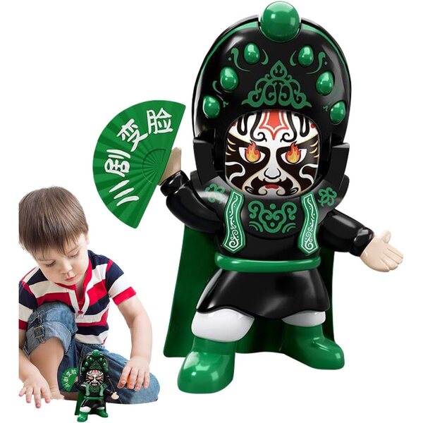 Chinesische Drama-Puppe mit Gesichtsveränderung – traditionelle ABS-Drama-Skulptur, 10,5 cm
