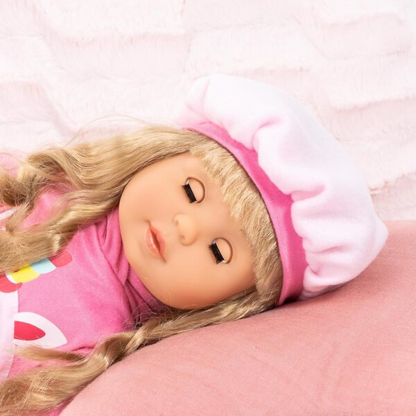 Bayer Charlene Interactive 46 cm mit 90 Sätzen und 8 Liedern, rosa Einhornpuppe