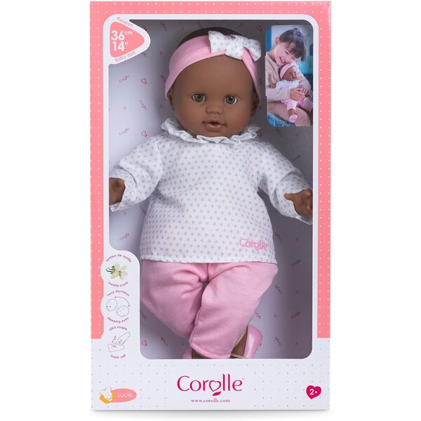 Corolle Grande Popolone Lucie 36 cm – Bambola morbida con occhi dormienti da 2 anni