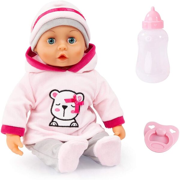 Bayer Design First Words Baby: 38 cm große interaktive sprechende Puppe mit 24 Geräuschen