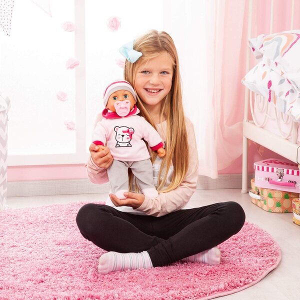 Bayer Design First Words Baby: 38 cm große interaktive sprechende Puppe mit 24 Geräuschen
