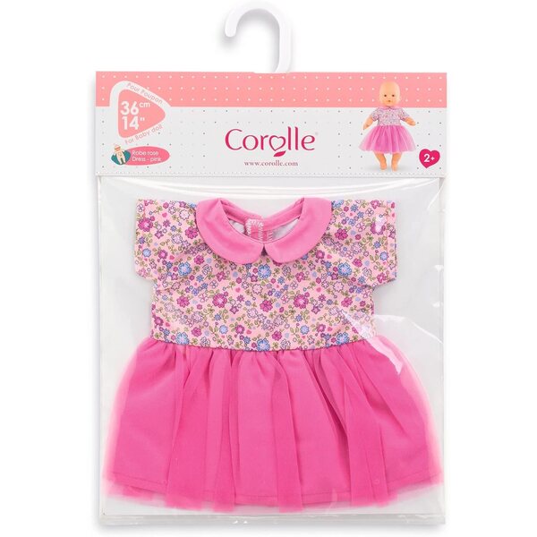 Corolle Rosa Kleid für 36 cm große Puppen, realistische Kleidung und einfach zu tragen ab 2 Jahren