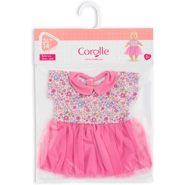 Corolle Rosa Kleid für 36 cm große Puppen, realistische Kleidung und einfach zu tragen ab 2 Jahren